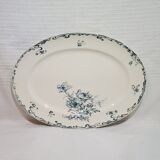 Oval dish of the earthenware factory of Creil and Montereau model Cremona, iron earth