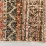 2x9 Vintage Brown & Cream Turkish Runner Rug, 60x263Cm