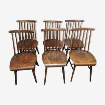 Suite 6 chaises Fanett d'Ilmari Tapiovaara