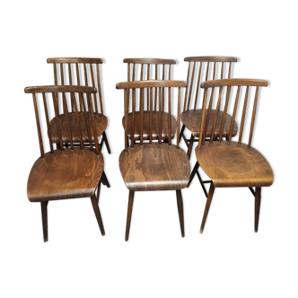 Suite 6 chaises Fanett d'Ilmari Tapiovaara