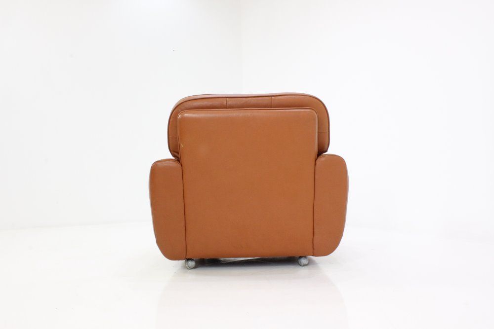 Clear Chair Brown vintage leather 1970 s