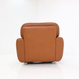Clear Chair Brown vintage leather 1970 s