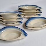 Set of 11 Vintage "Fish" Ceramic Bowls, Signed Charles Amand