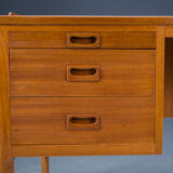 Asymmetrical Mid-Century Teak Desk with Bar, 1960s