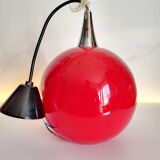 Suspension Space Age in opaline enamel with a chrome finish, circa 1960.