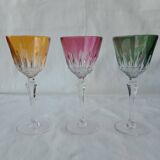 Colored crystal foot glasses