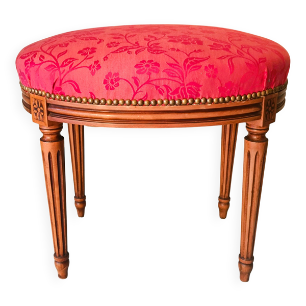 Tabouret style Louis XVI en merisier massif