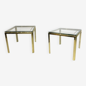 1970s Brass And Chrome Side Tables Renato Zevi Glass