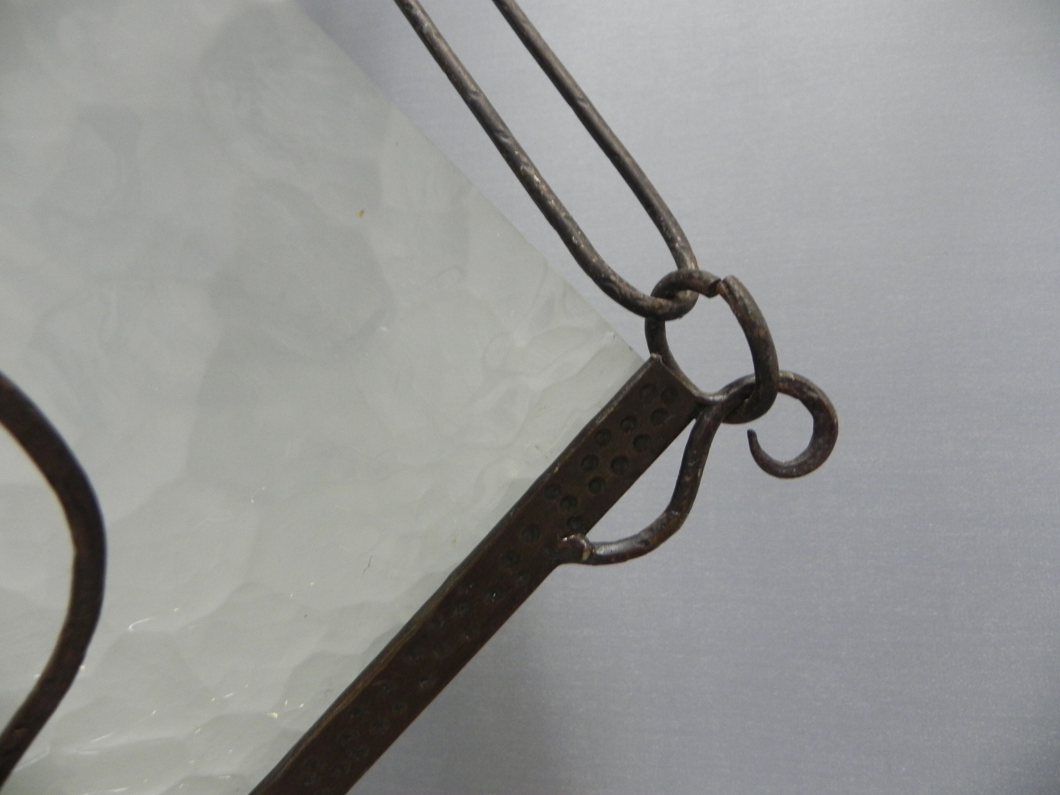 Art deco hanging lamp with 4 cloudy glass plates