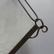 Art deco hanging lamp with 4 cloudy glass plates