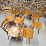 Lot 8 Chaises bistrot Campagnard 1970