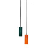 Ensemble de 2 lampes suspendues en verre Nordisk Solar Compagni / Holmegaard “74105” / Design danois moderne des années 1960.