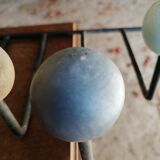 Vintage wall coat rack 8 balls