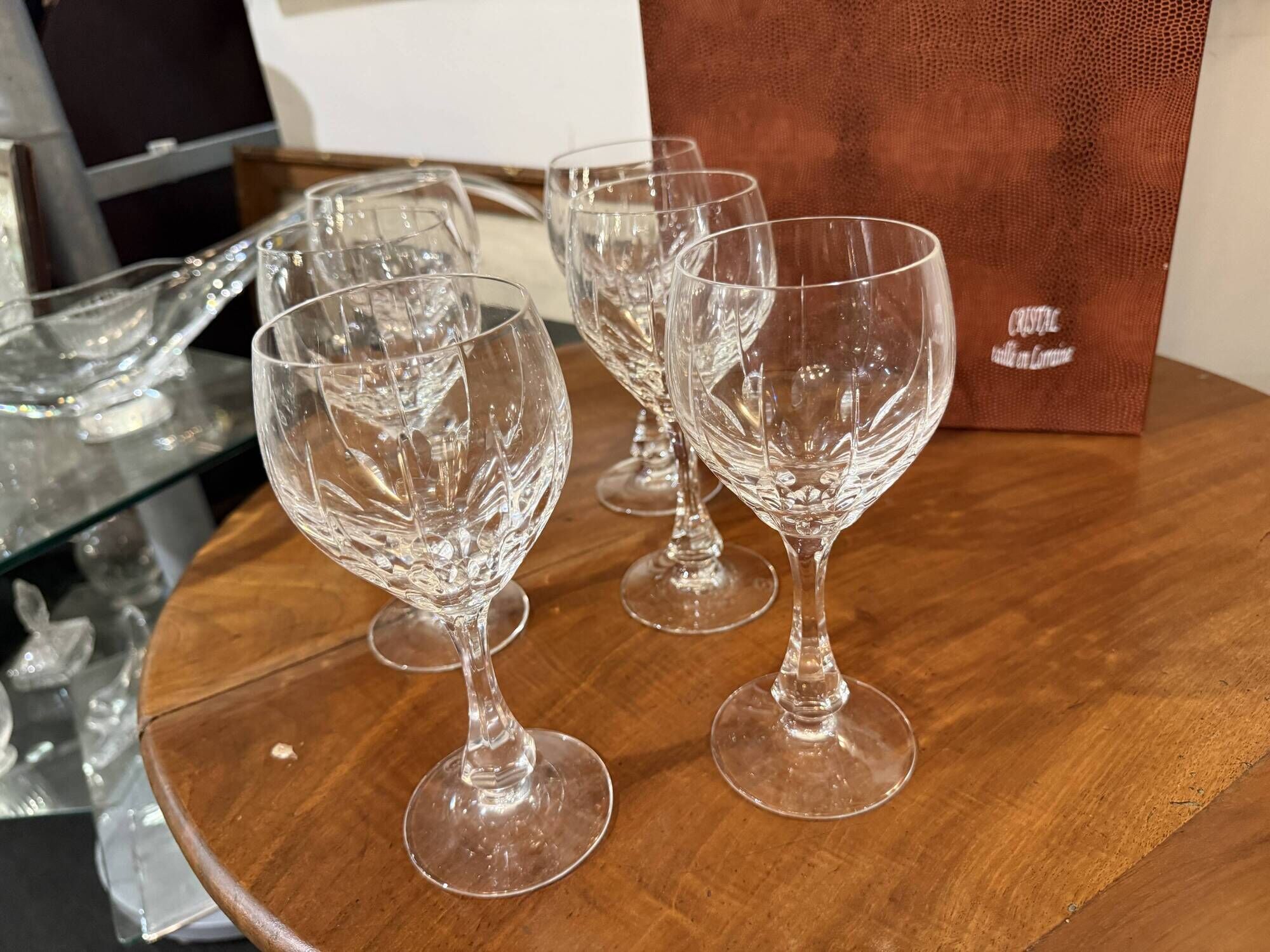 6 crystal water glasses from Lorraine