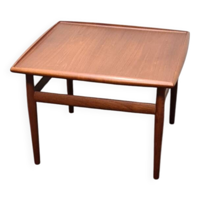 Table basse vintage en teck attribuée à Grete Jalk pour Glostrup