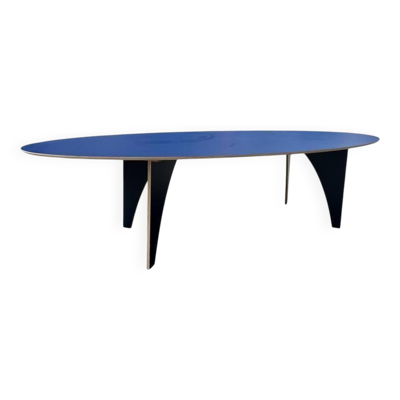 Table / table à manger rétro XL bleue