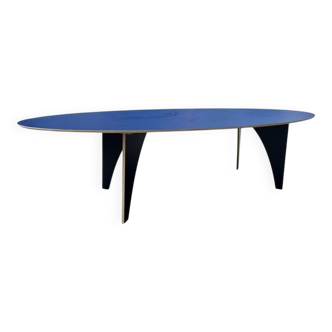 Table / table à manger rétro XL bleue