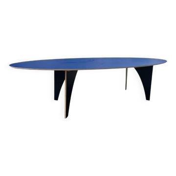 XL blue retro dining table / table