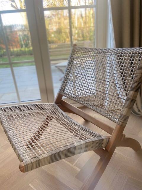 Chaise longue / fauteuil / monoplace rétro en rotin