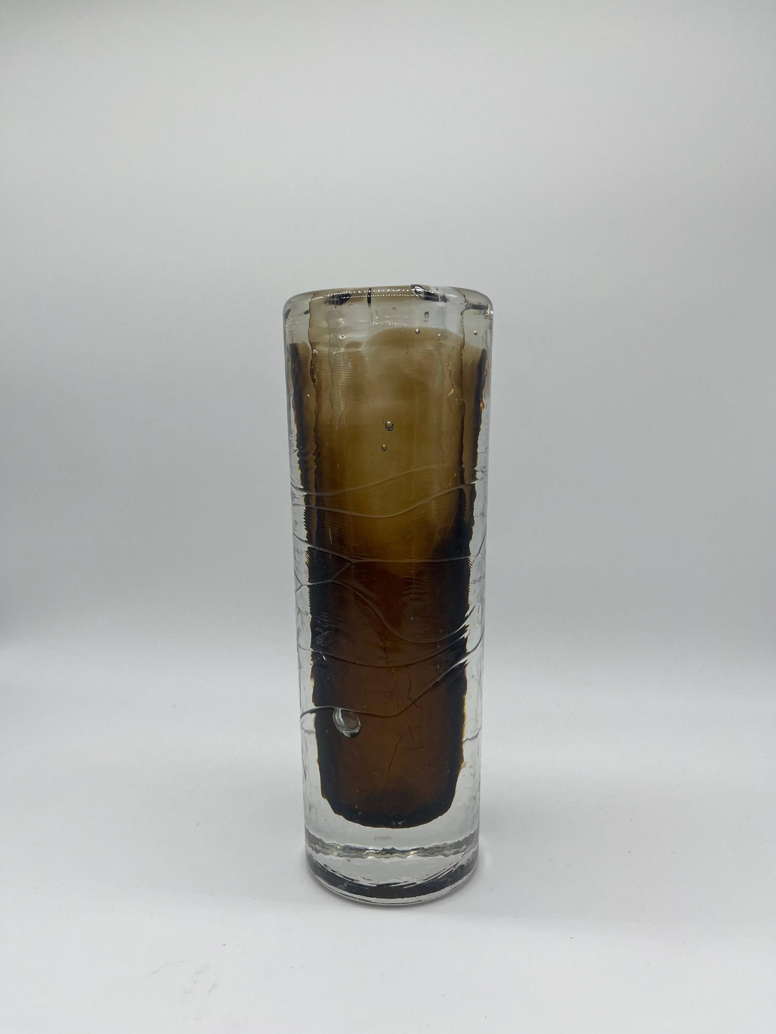 Vintage Big, Tall Coke Cola Murano Vase in brown "Sommerso" Glass