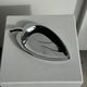 Pair of silver-plated bowls in the shape of a stylised leaf 11.5x22