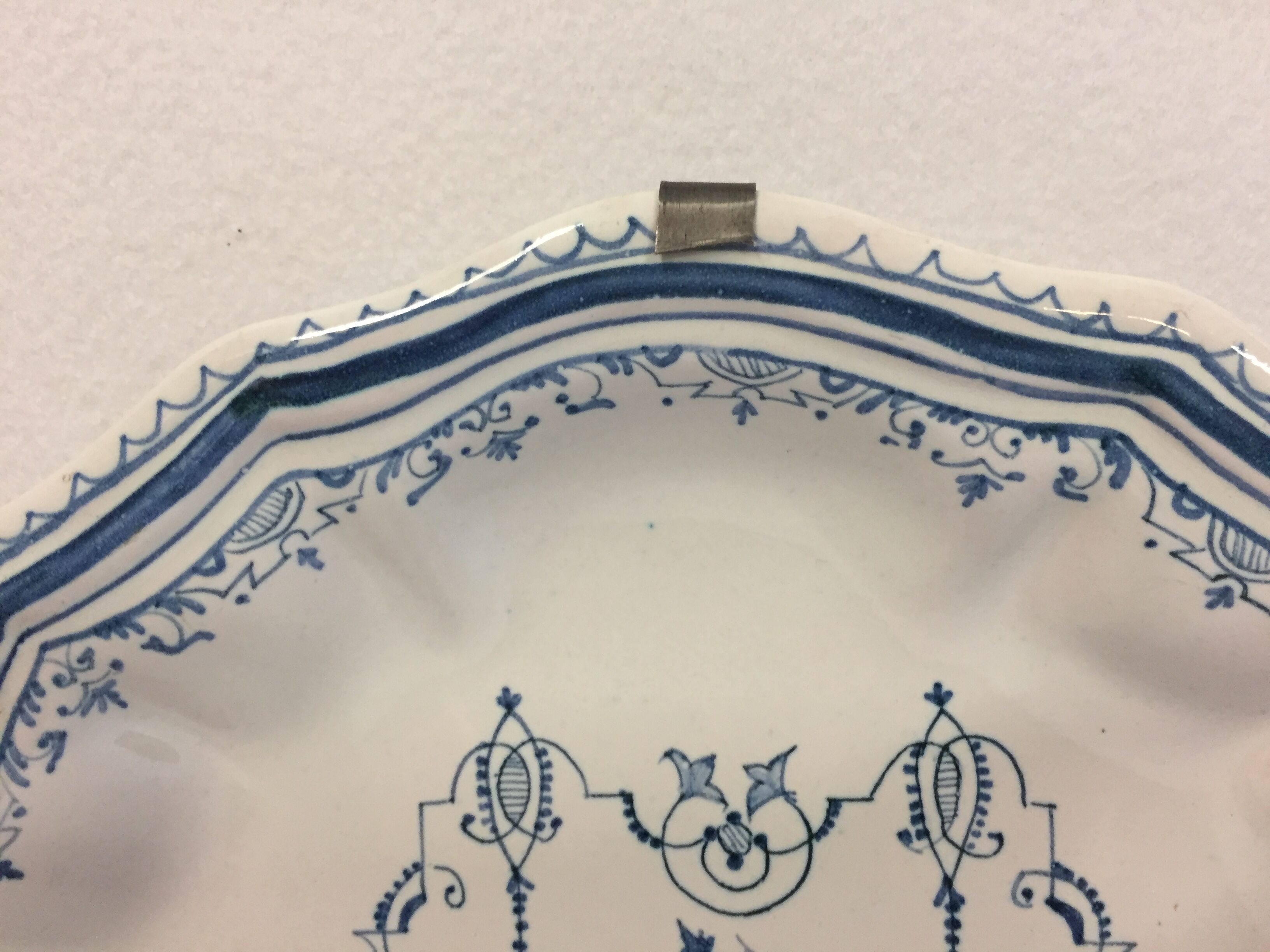 Decorative plate earthenware of Moustiers décor a la berain