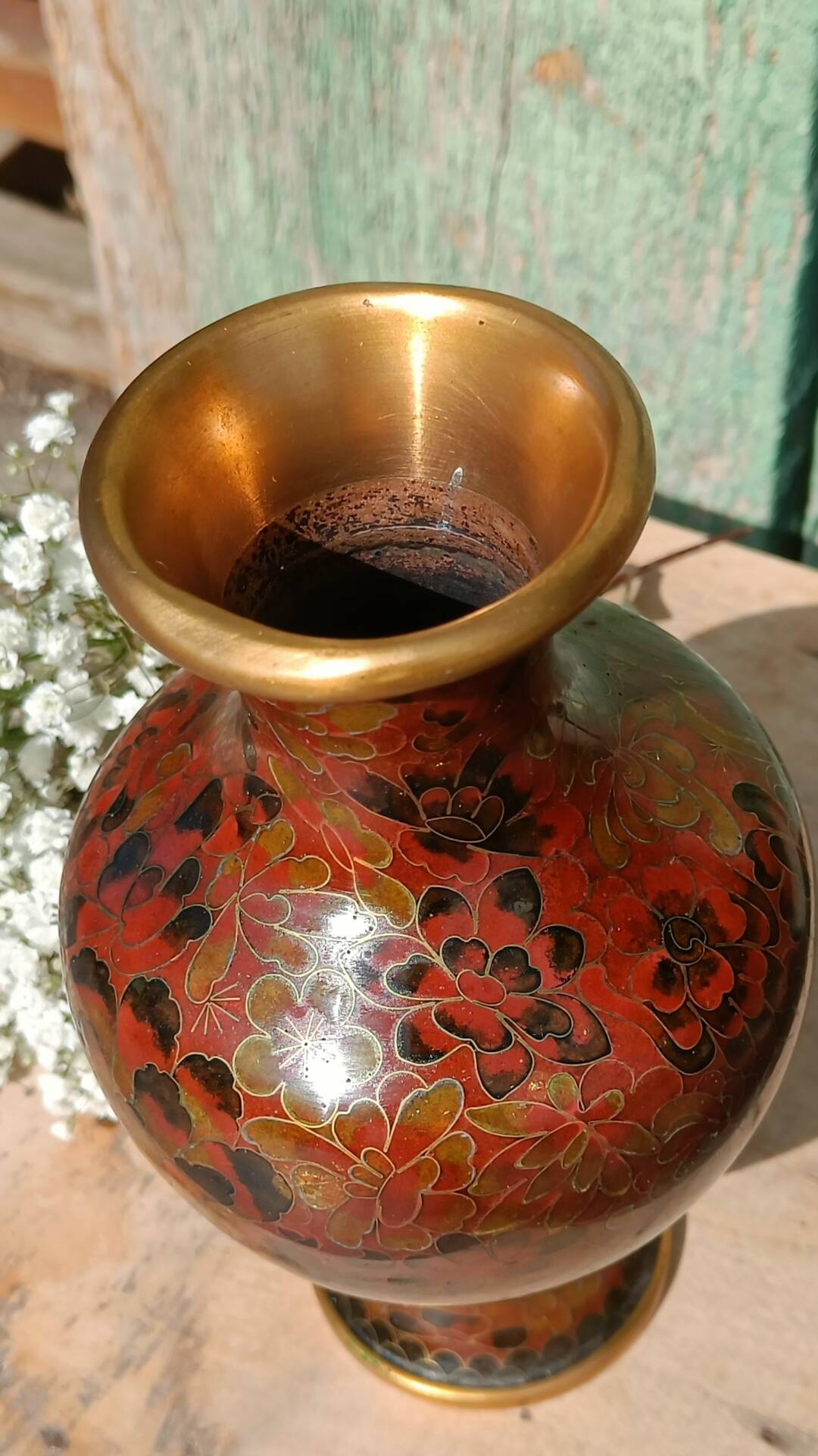 Cloisonné metal vase