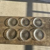 Lot de 6 petites assiettes en forme de feuille en verre vintage Arcoroc Asp