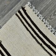Tapis de chanvre vintage texturé neutre, 168x304cm