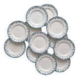 12 ironstone dinner plates “Florence” Longwy