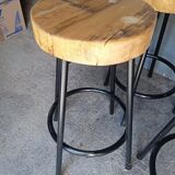 Lot 4 high bar stools wood and metal