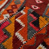 3x10 Burgundy & Orange Vintage Kilim Runner Rug, 104x317Cm