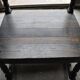 Vintage brown solid wood rocking chair, 1950s, flat backrest and turned legs.