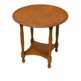 Ancient oak side table with spool legs