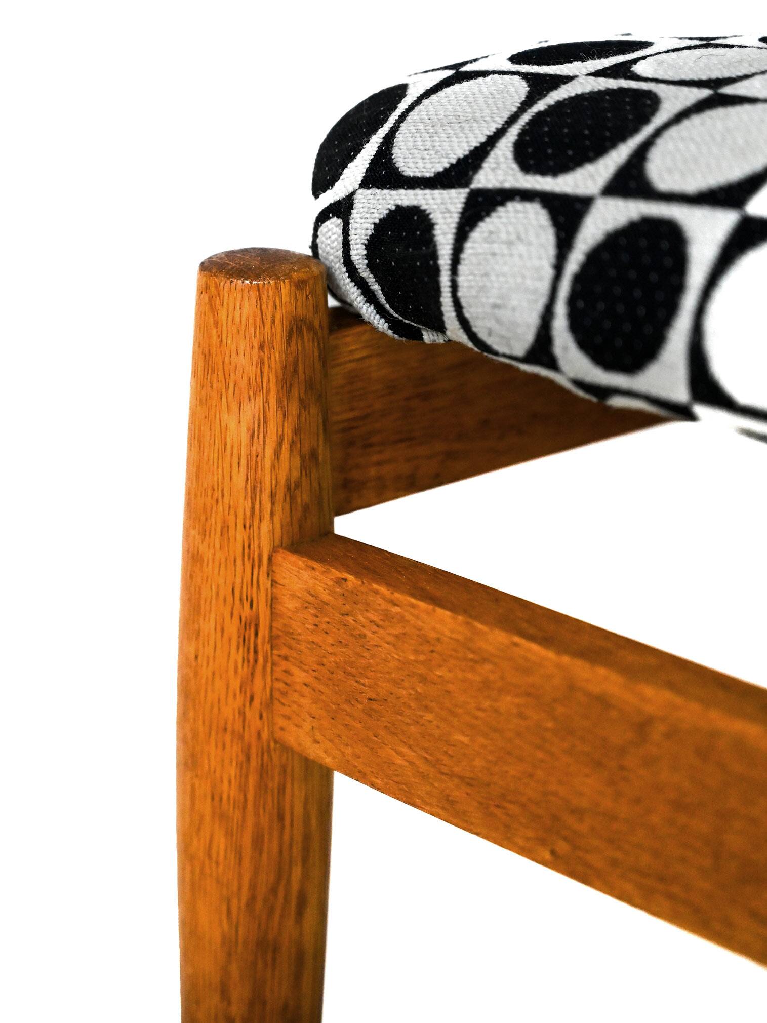 Vintage stool with original fabric