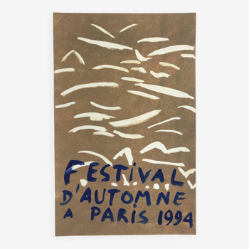Gilles AILLAUD, Autumn Festival in Paris, 1994. Original silkscreen poster