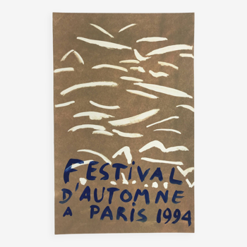 Affiche originale en sérigraphie Gilles AILLAUD, Festival d'automne à Paris, 1994