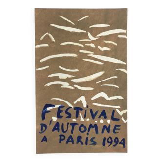 Affiche originale en sérigraphie Gilles AILLAUD, Festival d'automne à Paris, 1994