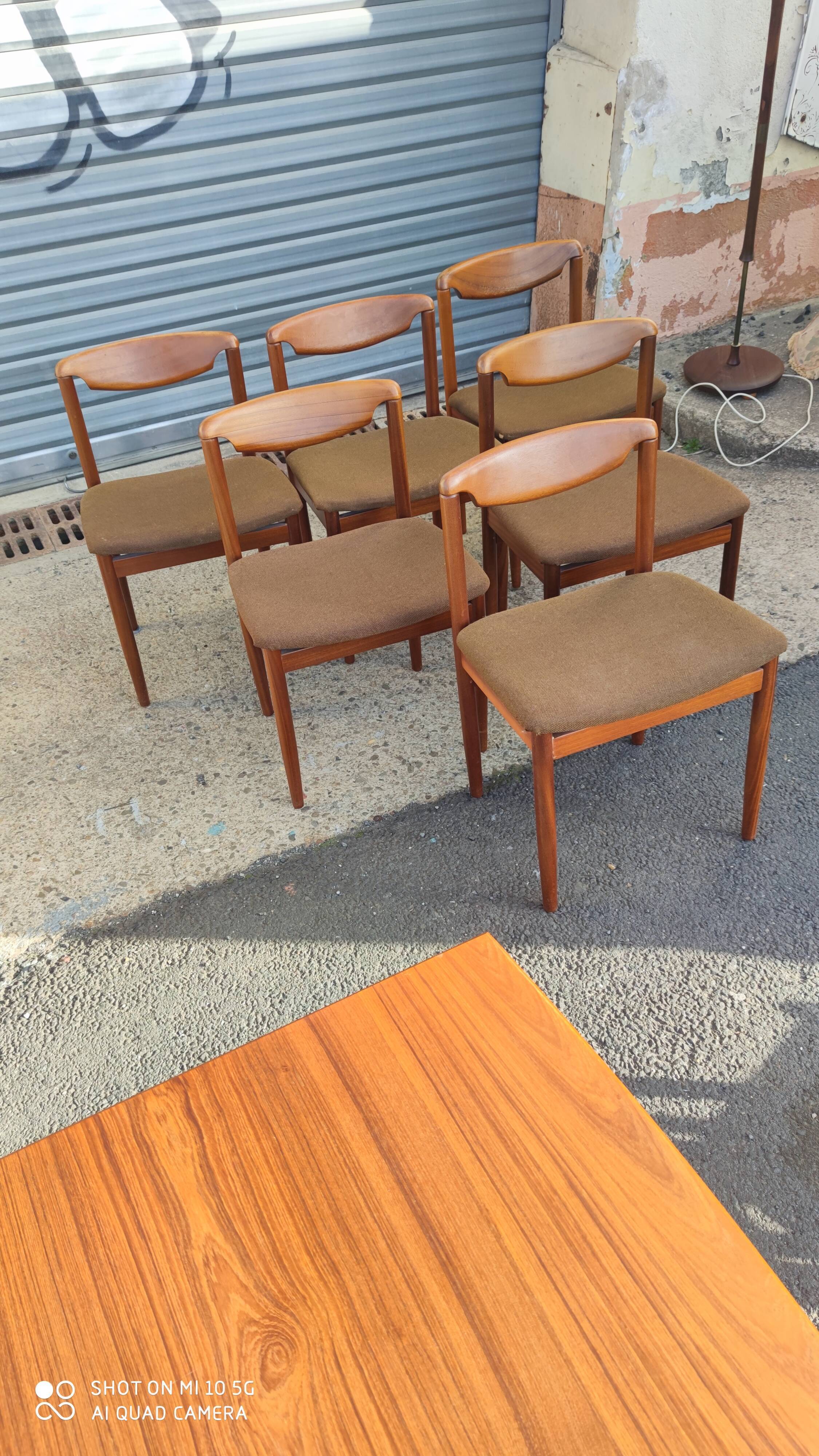 Set of 6 teak chairs circa 1960