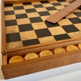 Game of checkers wood dovetail assembly vintage