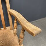 Light colored elm wood English Windsor armchair