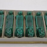 12 green ceramic horse pattern knife holders