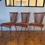 Three 1960s Scoubidou chairs
