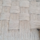 Vintage handmade wooden stool and rope