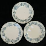 12 flat earthenware plates terre de fer bocage