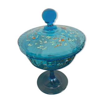 Enamel glass sugar jar