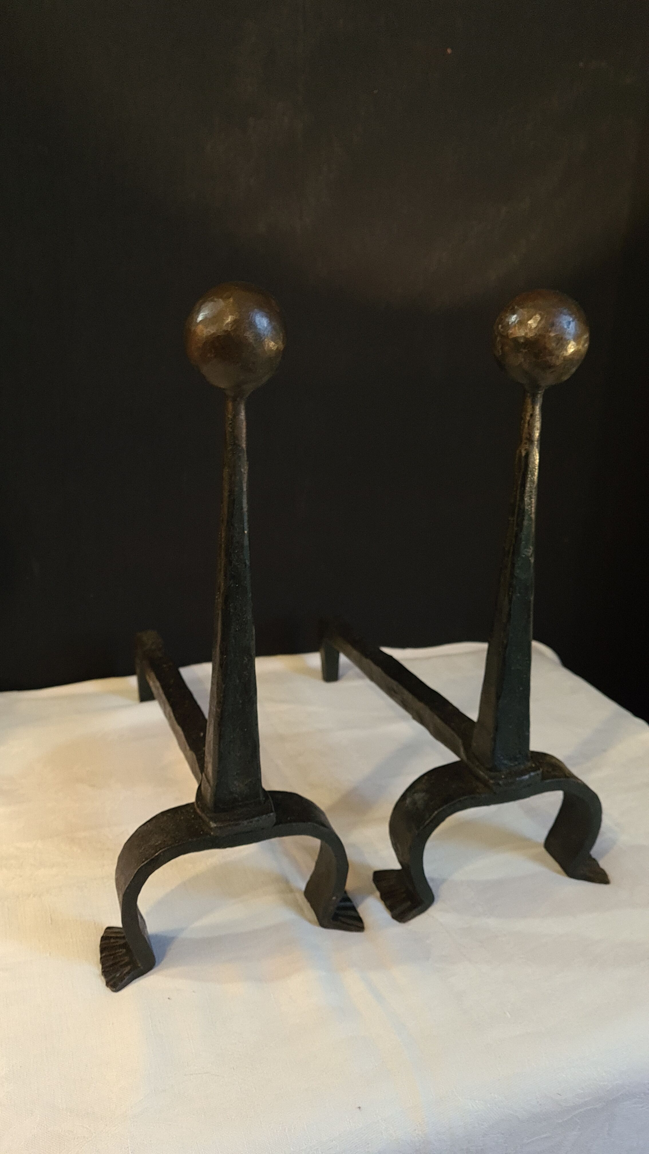 pair of cast iron chenet