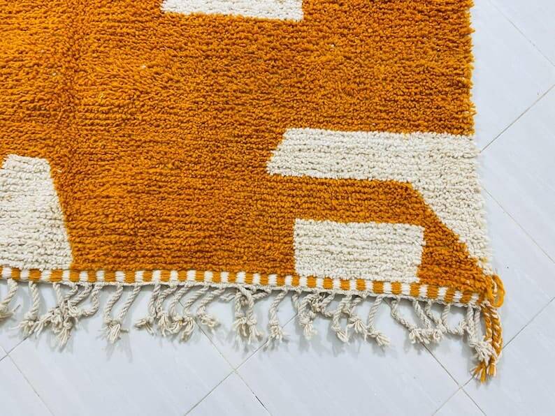 Handmade Moroccan Berber rug, orange, size 150 x 250 cm