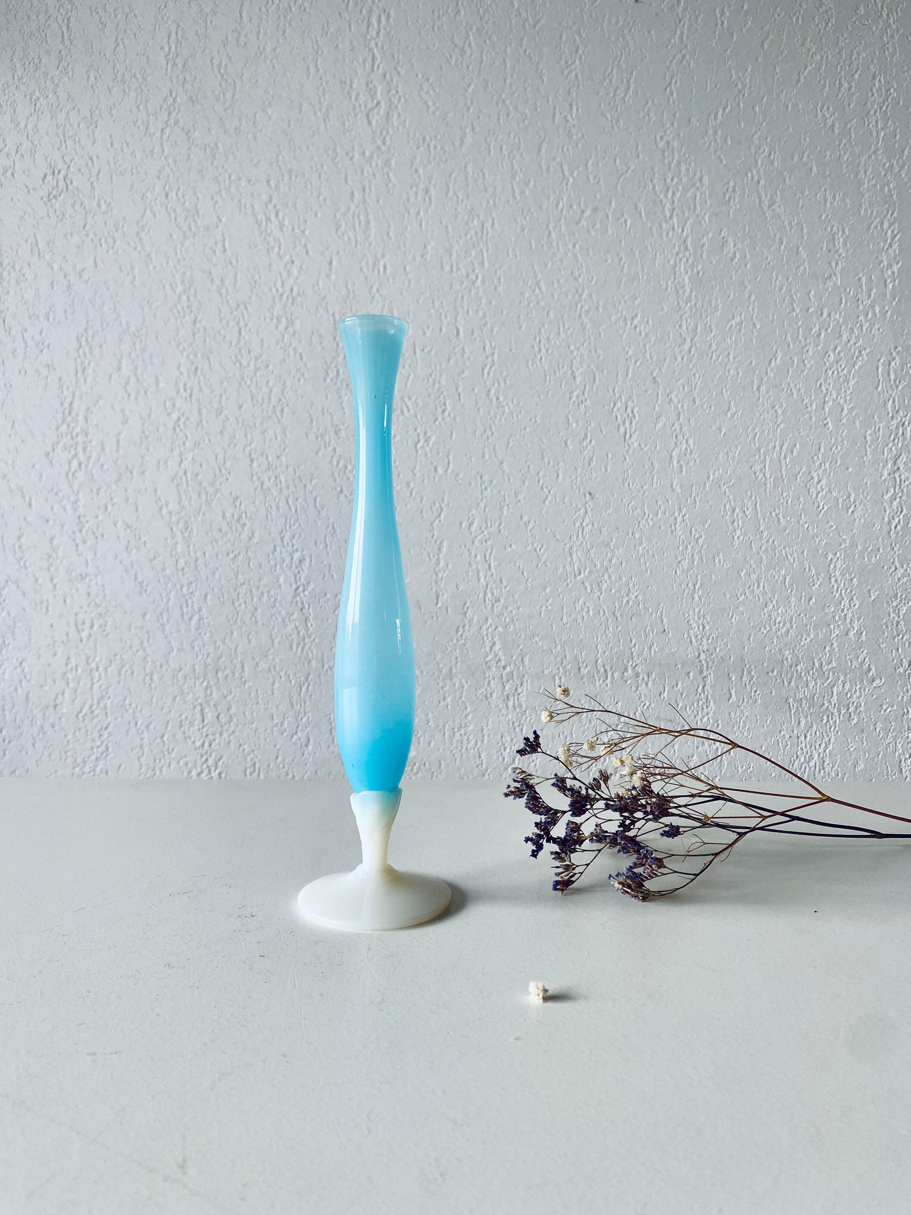 Antique vase in blue and white opaline