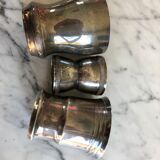 Set of 2 cups and 1 silver metal shell